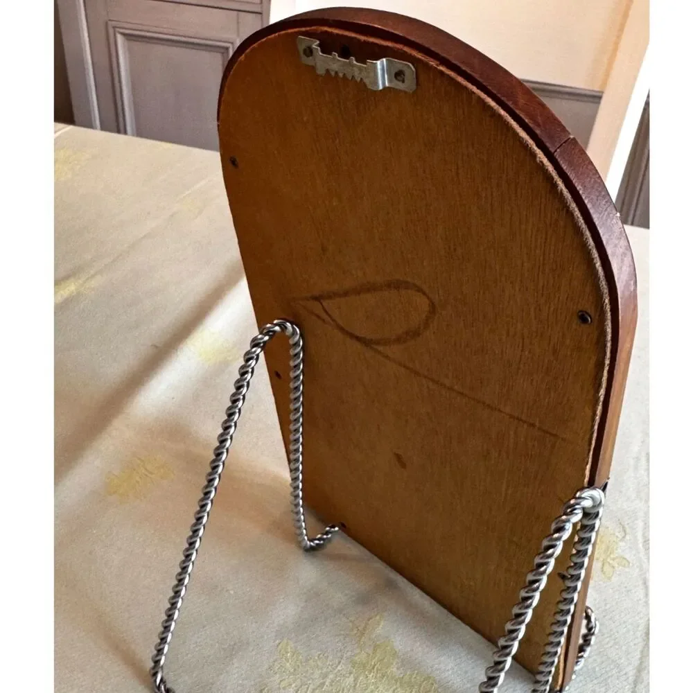 Vintage wooden arch top mirror great small size must see
